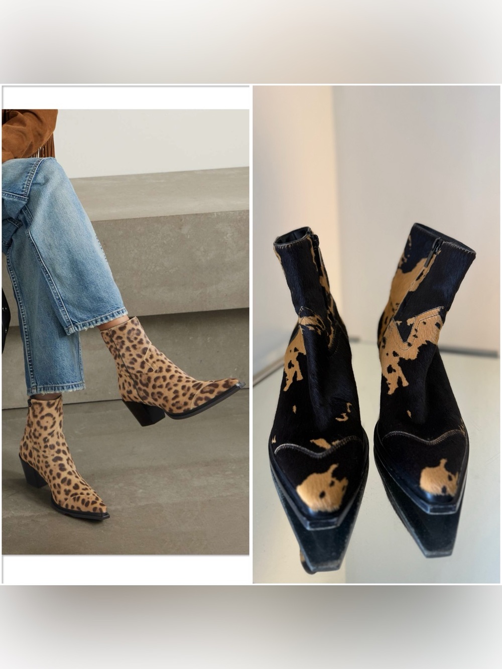 EUC Jimmy Choo Cece 60 cow print pony hair ankle boots 37 $1,595
